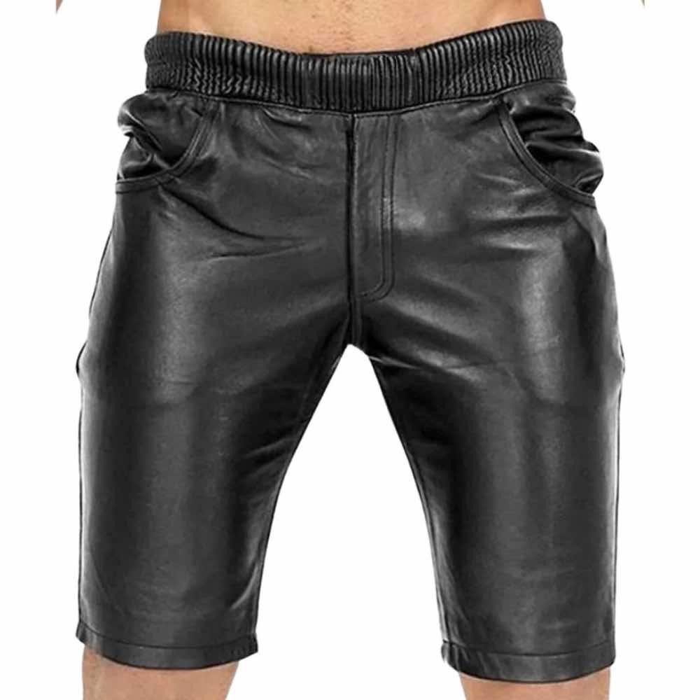 Mens Classic Black Shorts Leather Chaps | Shop Now