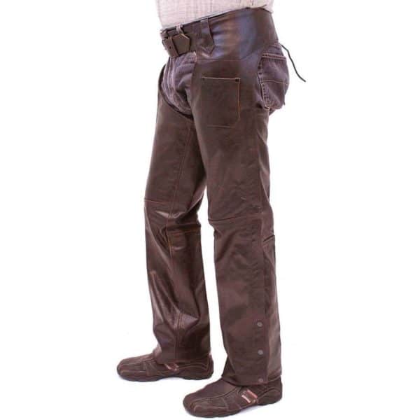 Dark Brown Leather Motorcycle Chaps - Buy Now! - Leather Chaps Maker
