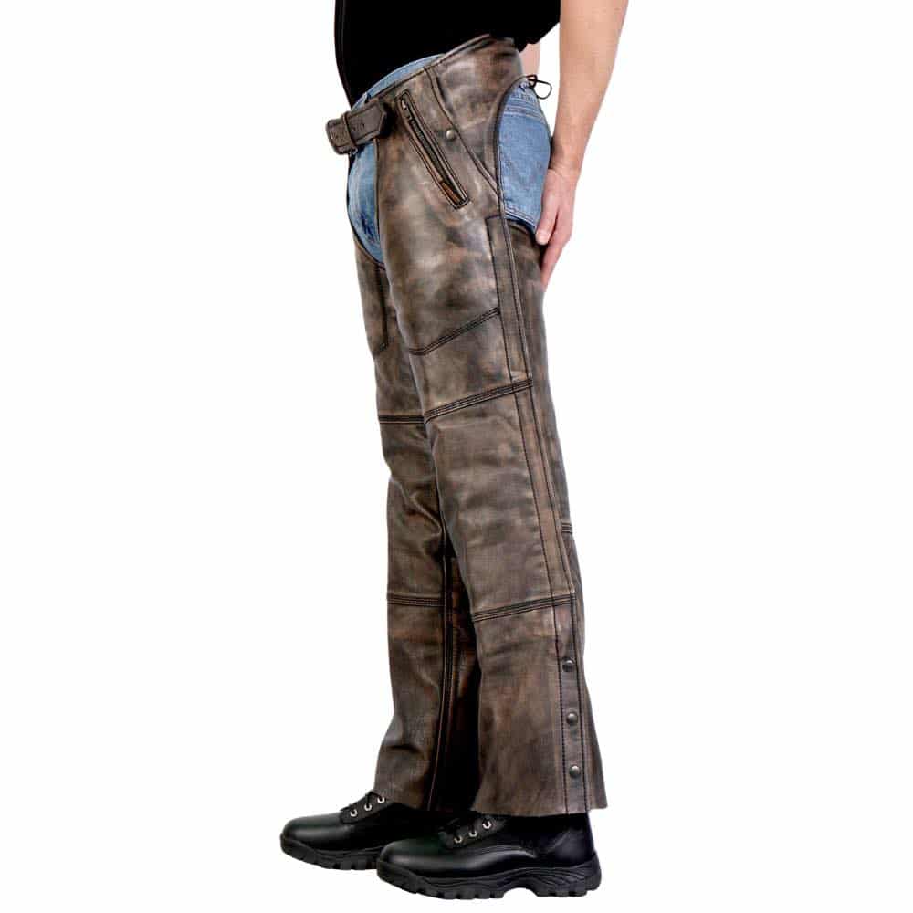 Dark Brown Leather Motorcycle Chaps - Buy Now! - Leather Chaps Maker