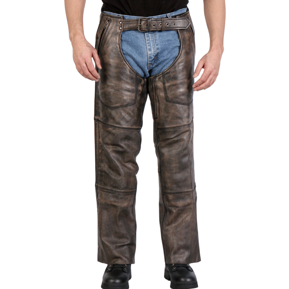 Mens Antique Leather Motorcycle Chaps | Quality & Style - Leather Chaps ...